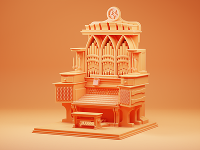 Spiritwaker - Clay 3d blender blender3d church clay claymation clayrender illustration music music player musician organ piano pipeorgan