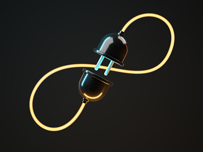 Infinity Plug 3d blender blender3d electricity illustration isometric plug power socket wire