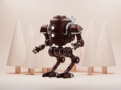 Old Friend 3d blender blender3d bot forest illustration mech mechanical robot walker wood