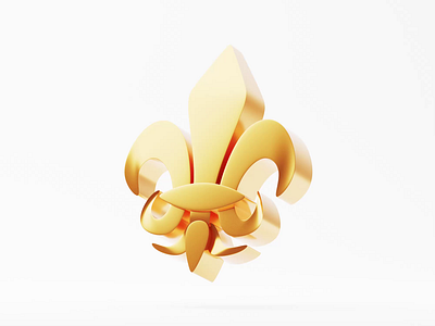 Movement 3d 3d animation animated animation blender blender3d fleurdelis icon illustration logo logo animation