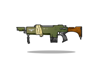 Another 40k flash! 2d detailed illustration lasgun vector