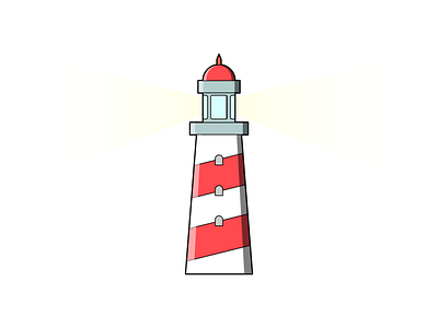 The Waypointer 2d clean design illustration light lighthouse line minimal sea vector white white background