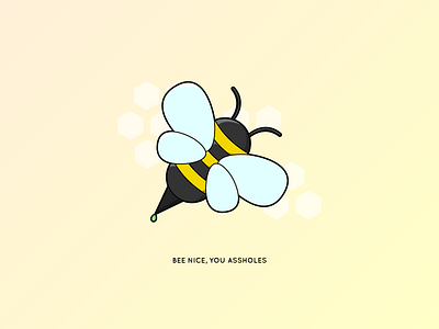 Bee nice... 2d bee bee logo black and yellow clean detailed honey honeycomb illustration line minimal nature nature illustration vector yellow