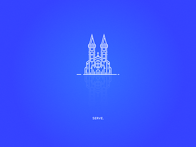 Cathedral. 2d cathedral celebration church clean contrast detailed illustration line minimal religion twotone vector