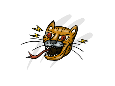 Cat strike art cat cat drawing handdrawn illustration procreate tiger traditional