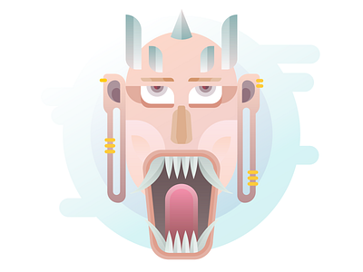 Working with Deities 2d character deity face god gradient illustration illustrator teeth vector