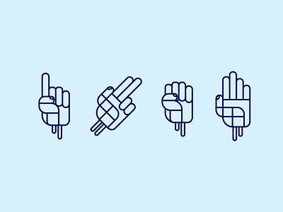 Hand Forms with Line Art 2d character clean cubist hands handset human illustration line minimal person practice vector