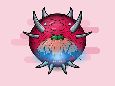 Cute Cacodemon 2d cacodemon character demon design detailed doom hand drawn hell illustration procreate videogame
