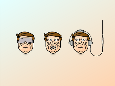Faces 2d branding character character design clean design detailed face faces headphone illustration line minimal vector