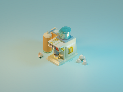 Coffee Maker 3d 3d art blender blender3d coffee coffee machine isometric isometric illustration low poly lowpoly