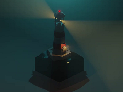 Stormy Seas! 3d 3d animation 3d art blender blender3d diorama isometric isometric design isometric illustration light lighthouse low poly night ocean sea