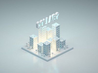 Collab call! 3d 3d art blender blender3d city city illustration clean contrast diorama illustration isometric isometric design isometric illustration low poly minimal minimalistic