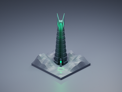 Tower of Orthanc 3d 3d art blender blender3d diorama illustration isometric isometric design isometric illustration lord of the rings lotr low poly magic saruman tour tourism tower wizard