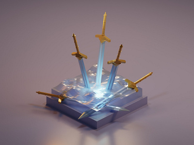 Storm of Swords 3d 3d art blade blender blender3d diorama illustration isometric isometric design isometric illustration low poly medieval minimal minimalism minimalist sword swords