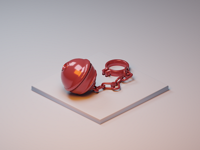 Chained to the Screen 3d 3d art ball blender blender3d chain diorama game gaming illustration isometric isometric design isometric illustration low poly