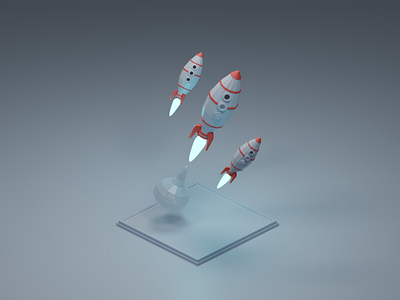 Rockets away! 3d 3d art blender blender3d diorama illustration isometric isometric design isometric illustration launch low poly rocket rockets space spaceman spaceship tech technology