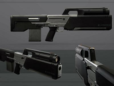 Stompede Shotgun concept art gamedev sci fi weapon