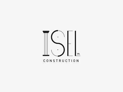 Isel Construction brand building construction identity logo