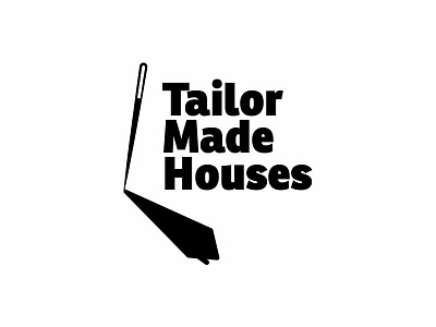 Tailor made houses brand branding design house logo needle needles real estate tailor tailored tailormade