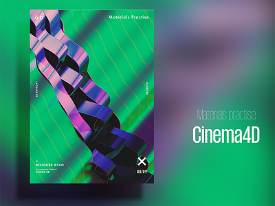 |August| C4d Materials practise c4d cinema4d poster