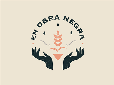 EN OBRA NEGRA botanical branding branding design design fire hands illustration logo nature plant texture vector water wind