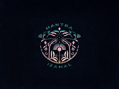 Mantra ancestral beach brand branding gold golden illustration logo mexico summer texture tropical