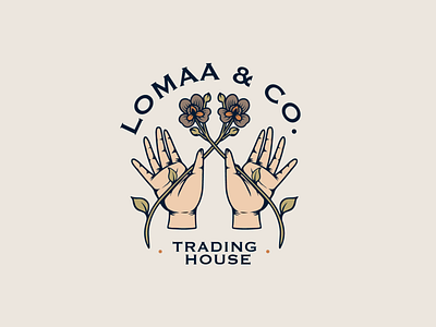 Lomaa & Co. argentina botanical brand branding food hands illustration logo mexico plant trade trading trading house vector