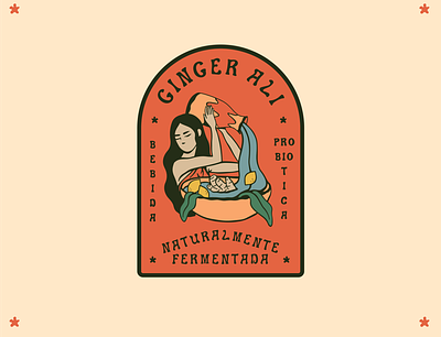 Ginger Ali Logo brand branding fresh ginger ginger ale ginger beer lemon logo natural organic water