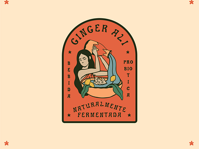 Ginger Ali Logo brand branding fresh ginger ginger ale ginger beer lemon logo natural organic water