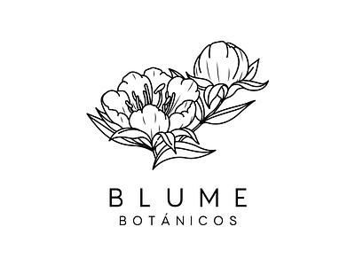 B L U M E botanical botanical illustration brand design flower illustration logo minimal muk peony plant