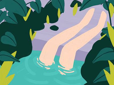 Trópico illustration ipadpro jungle nature plant summer swim tropical water