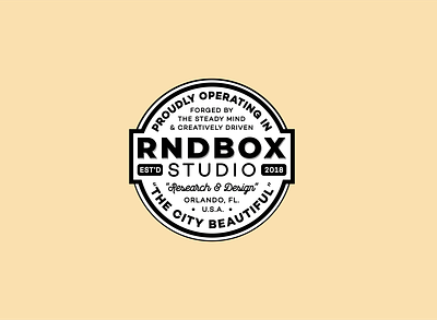 RNDBOX - Badge Design *RIP* akyros badge design badge logo branding design designer logo freelance design graphic design icon logo typography vector