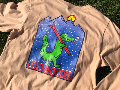 Cold Blooded Prototyping akyros alligator cold coldbeer coldblooded dtg gator illustration reptile skiing tshirtdesign winter winterapparel
