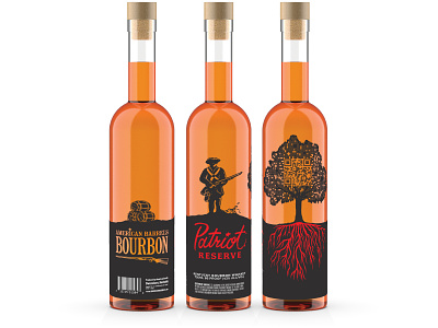 American Barrel's Patriot Reserve Label Design alcohol label bourbon bourbon whiskey branding freelance design handlettering illustration labeldesign whiskey label whiskeybranding