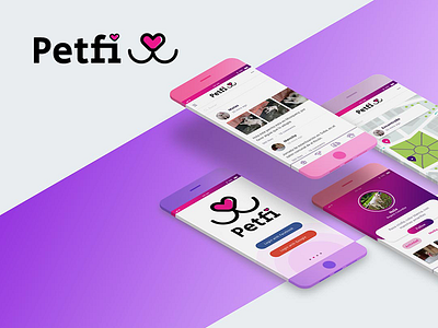 Petfi - Pet Social network and pet tracker adobe xd mobile app pet pet tracker ui ux