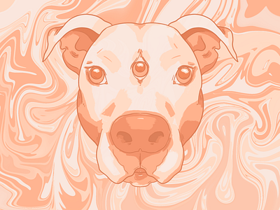 trippy pit animal digitalart dog illustration pitbull procreate trippy