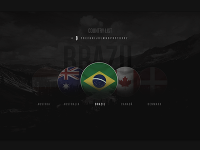 Country List art direction design experience experiments flags interactive interface sports