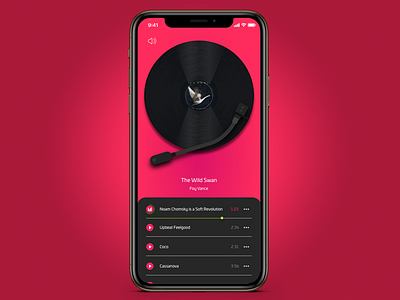 3030 : DAY 6 - vinyl app concept app design apple music music app sound ui vinyl