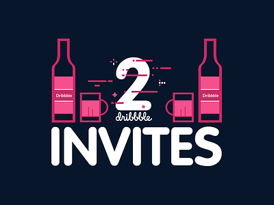2 Dribbble Invites 2 dribbble glass gupta illustration invites manish manish gupta player wine