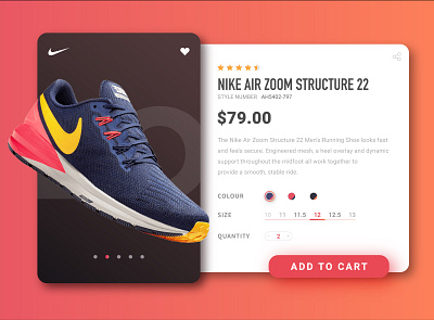 Nike - Single Product Page checkout design illustration nike shoe shop ui vector