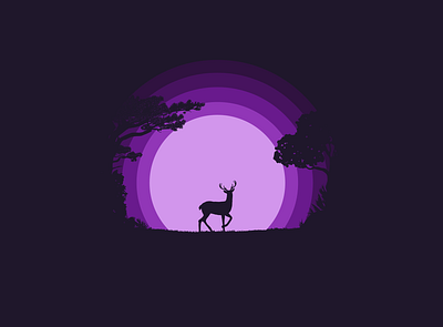 Deer Forest illustration deer deers forest illustration illustration art illustrator landscape