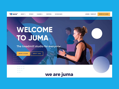Juma UI animation brand identity branding design fitness gym health heart identity motion motion design parallax pattern running spiral treadmill ui ux water website