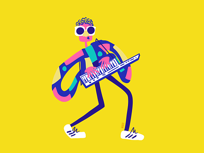 Elektric Chick 90s character design illustration jazz music