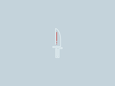 Knife blood continuous line design flat gangster icon illustration knife logo mark unused vector