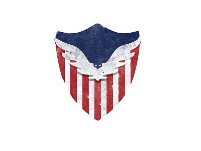 Upcoming Project badge drawn eagle emblem logo negative space sticker stronger unused usa