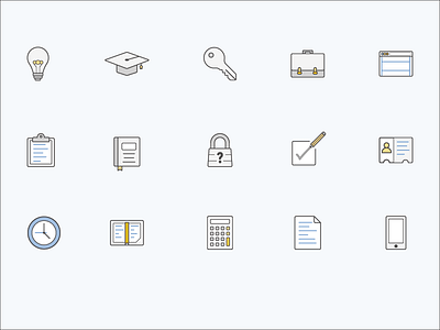 Large Icons admin book briefcase calculator check box document education icon light bulb lock task work