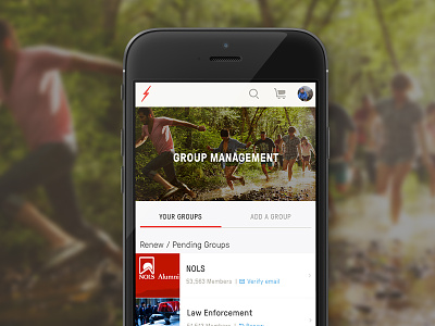 Group Management Page card empty state group icons interface manage mobile responsive ui ux