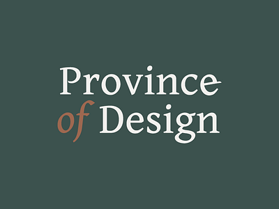 Province of Design branding design logo typography