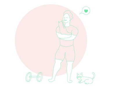 Kitty Dude Workout Routine design challenge drawing flat illustration illustration