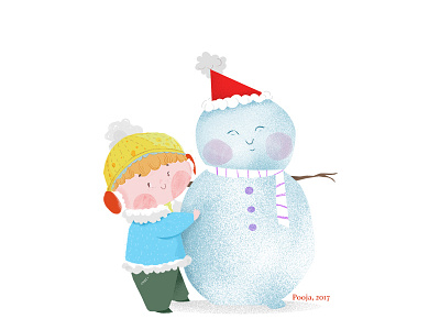 Snow Man D character christmas doodle man snow